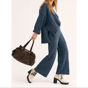 Free People Hailee Sweater Set in Heather Navy